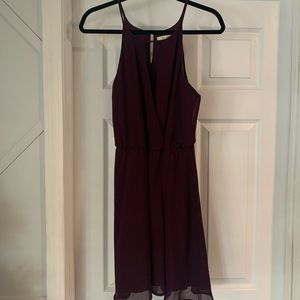 Miami plum/eggplant color dress with cinched waist